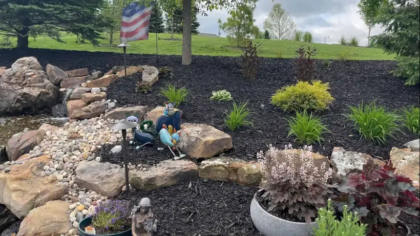 Lots Of Softscapes Around Custom Water Feature