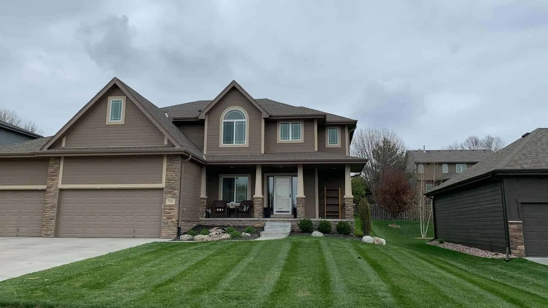 Manicured Lawn And Softscapes Shown