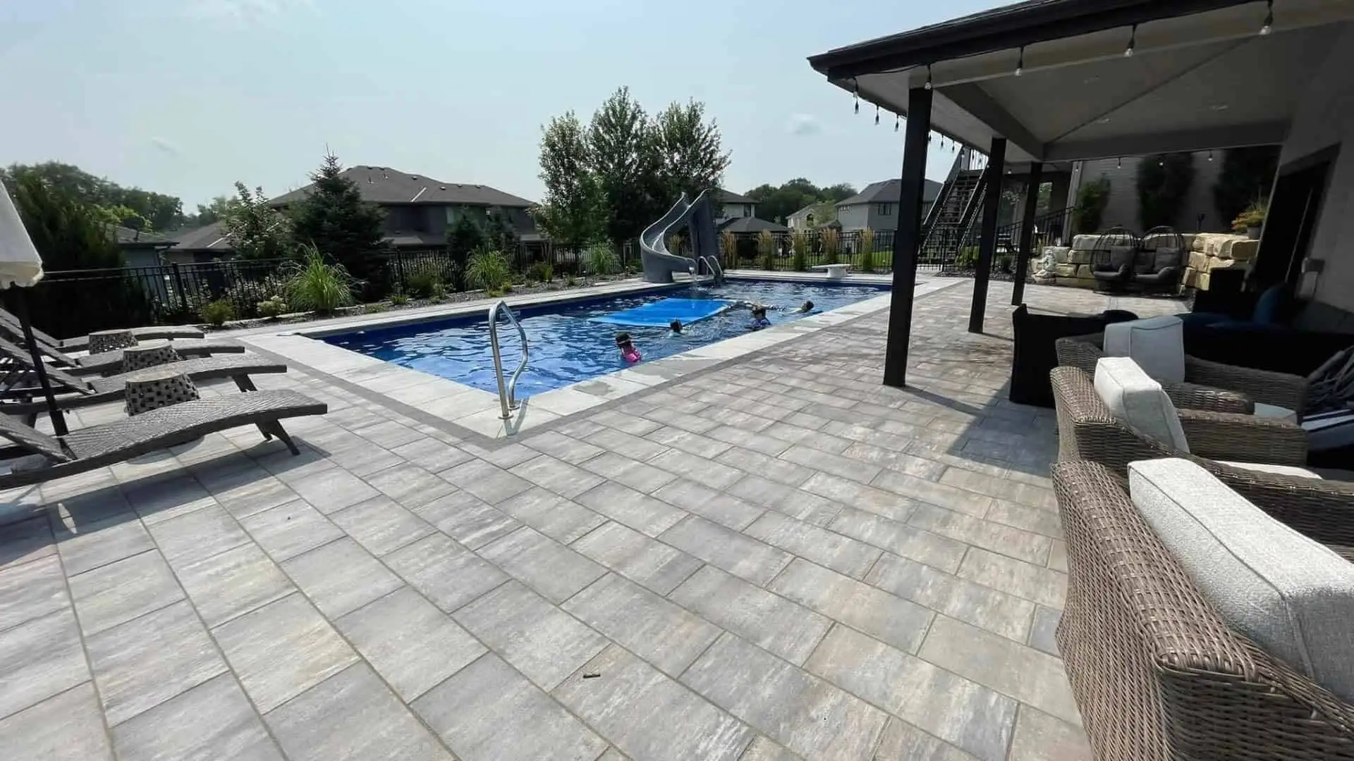Michalski Full View Of Custom Hardscape Around Pool