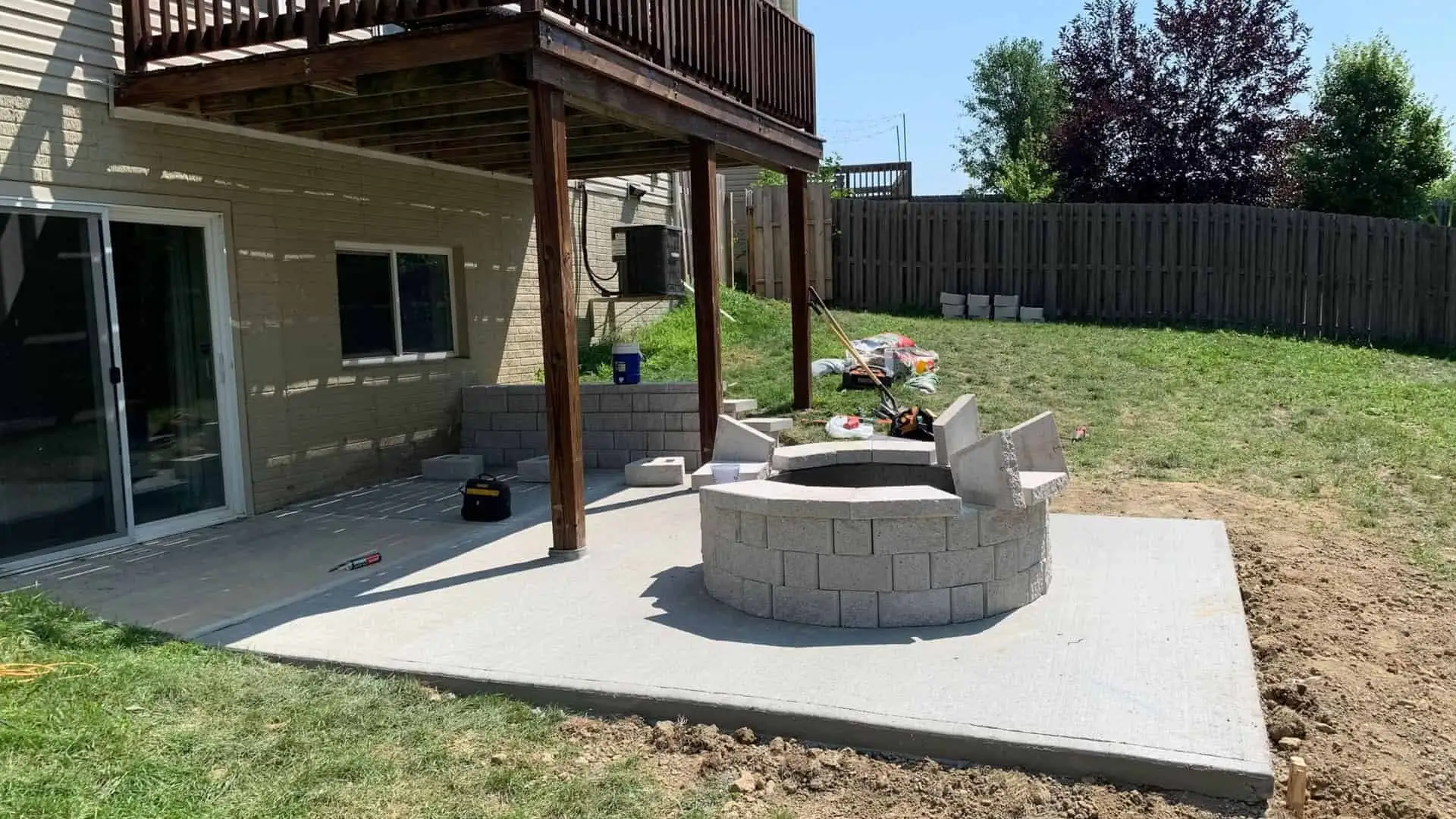 Patio Firepit Being Built